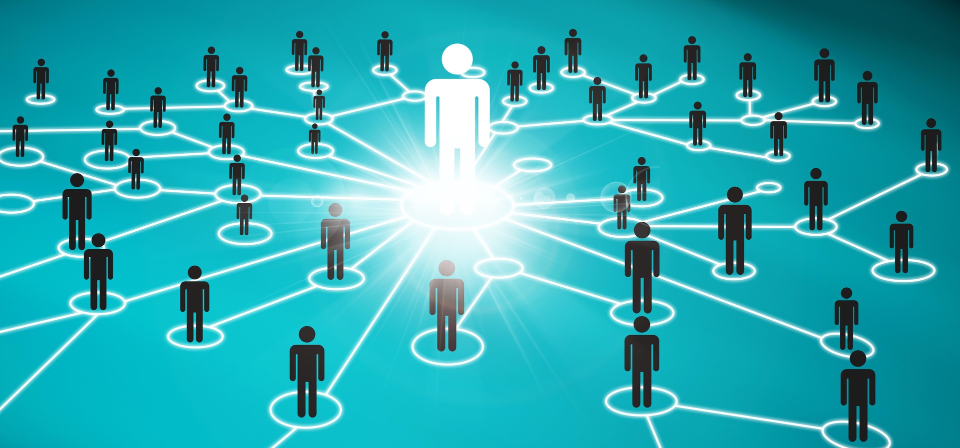 Leader connecting a group of people